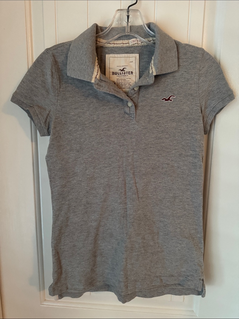 Hollister Gray Polo Shirt with Embroidered Logo